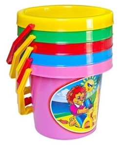 Beach Sand Bucket for Kids 16cm, 1pc, assorted colours