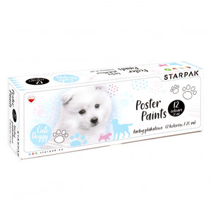 Starpak Poster Paints 12 Colours x 20ml Cuties Dog