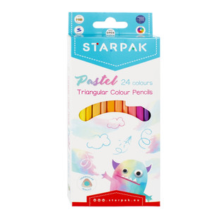 Starpak Pastel Triangular Colour Pencils 24 Colours