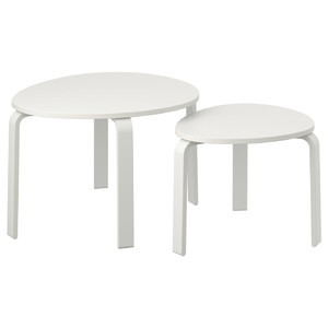 SVALSTA Nesting tables, set of 2, white stain