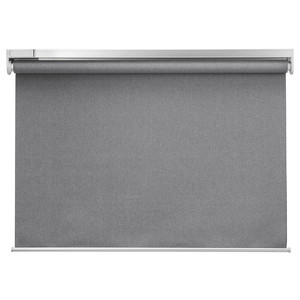 FYRTUR Block-out roller blind, wireless, battery-operated grey, 60x195 cm