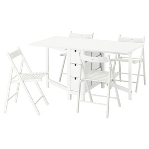 NORDEN / FRÖSVI Table and 4 chairs, white/white, 26/89/152 cm