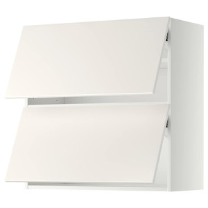 METOD Wall cab horizo 2 doors w push-open, white/Veddinge white, 80x80 cm