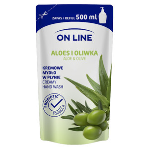On Line Creamy Hand Wash Aloe & Olive Refill 500ml