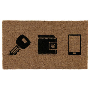 EGERNSUND Doormat, natural/black, 40x70 cm