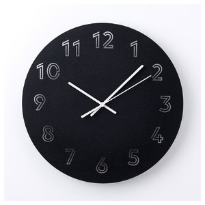 TUNNIS Wall clock, low-voltage/black, 30 cm