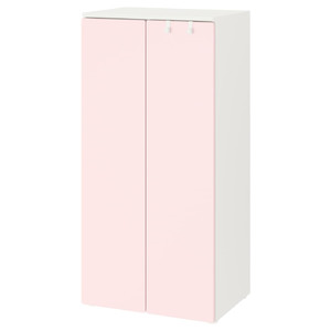 SMÅSTAD / PLATSA Wardrobe, white/pale pink, 60x42x123 cm