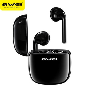 AWEI Earphones Bluetooth T28 TWS With Charging Station, black