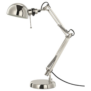 FORSÅ Work lamp, nickel-plated