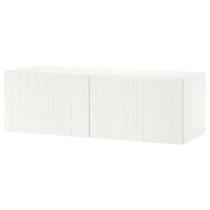 BESTÅ Wall-mounted cabinet combination, white/Sutterviken white, 120x42x38 cm