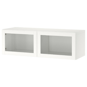 BESTÅ Shelf unit with doors, white, Ostvik white, 120x42x38 cm