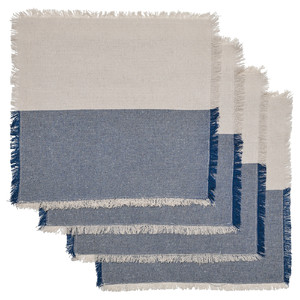 NISSÖGA Napkin, grey/dark blue, 35x35 cm, 4 pack