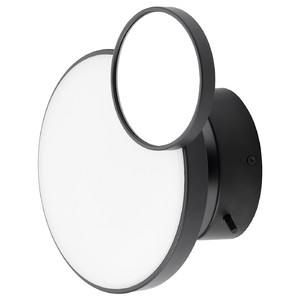 KABOMBA LED wall lamp with mirror, dimmable matt/black, 20 cm