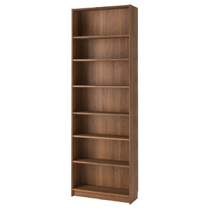BILLY Bookcase with height extension unit, brown walnut effect, 80x28x237 cm