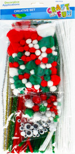 Christmas Creative Set - Pompoms, Plush Wires 300pcs