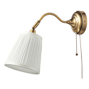 ÅRSTID Wall lamp, brass, white