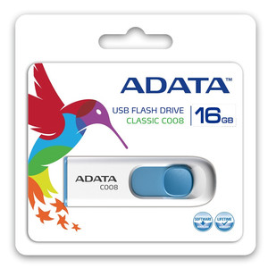 Adata Flash Drive DashDrive Classic C008 16GB White-Blue