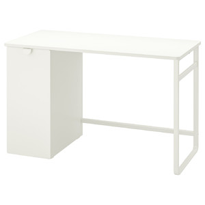 LÄRANDE Desk with pull-out storage unit, white, 120x58 cm