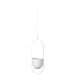 CHILISTRÅN Hanging planter, in/outdoor white, 12 cm