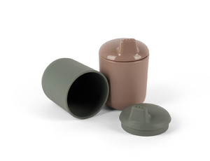 Dantoy TINY BIObased Sippy Cup 2pcs, Mocca/ Olive