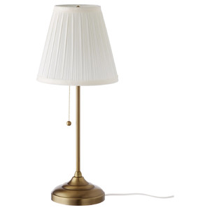 ÅRSTID Table lamp, brass, white, 55 cm