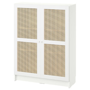 BILLY / HÖGADAL Bookcase with doors, white, 80x30x106 cm