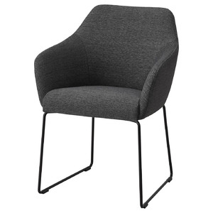 TOSSBERG Chair, black metal, gray