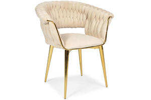 Designer Glamour Chair IRIS LUX, beige