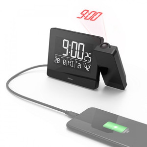 Hama Alarm Clock with Projector and Charge, black