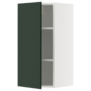 METOD Wall cabinet with shelves, white/Havstorp deep green, 40x80 cm