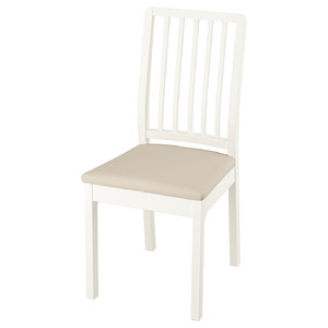 EKEDALEN Chair, white/Hakebo beige