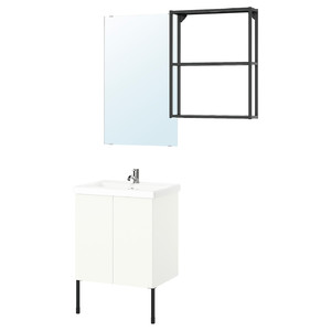 ENHET Bathroom, anthracite/white, 64x43x87 cm