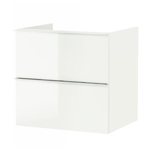 GODMORGON Wash-stand with 2 drawers, high-gloss white, 60x47x58 cm