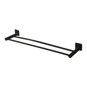 GoodHome Double Towel Rail Koros 60 cm, black