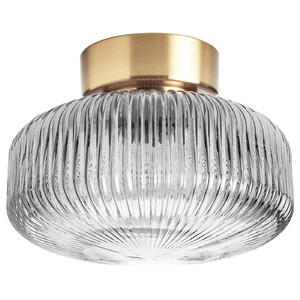 SOLKLINT Ceiling lamp, brass, grey clear glass, 27 cm