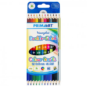 Prima Art Triangular Double-Sided Colour Pencils 12pcs 24 Colours