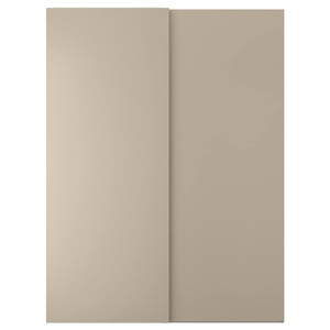 HASVIK Pair of sliding doors, beige, 150x201 cm