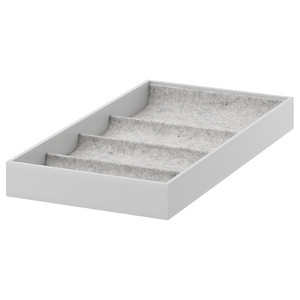 KOMPLEMENT Storage with 4 compartments, light gray, 25x53x5 cm