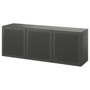 BESTÅ Wall-mounted cabinet combination, dark grey/Mörtviken dark grey, 180x42x64 cm