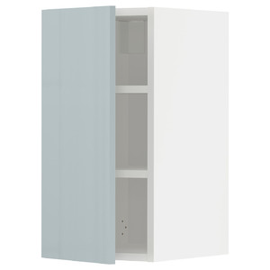 METOD Wall cabinet with shelves, white/Kallarp light grey-blue, 30x60 cm