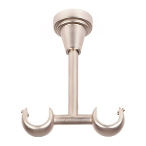 Ceiling Double Curtain Pole Bracket Colours 19 mm, nickel