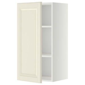 METOD Wall cabinet with shelves, white/Bodbyn off-white, 40x80 cm