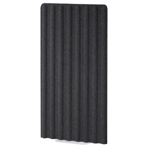 EILIF Screen, freestanding, dark grey, white, 80x150 cm