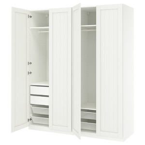 PAX / GULLABERG Wardrobe combination, white/white, 200x60x236 cm