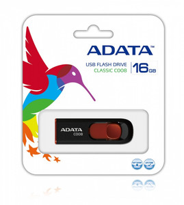 Adata Flash Drive C008 16GB Black-Red