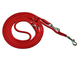 CHABA Adjustable Rope Dog Leash 10mm x 130/220cm, red
