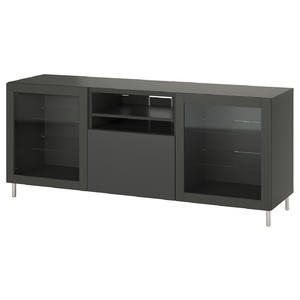 BESTÅ TV bench with drawers, dark grey Sindvik/Lappviken/Stubbarp dark grey, 180x42x74 cm
