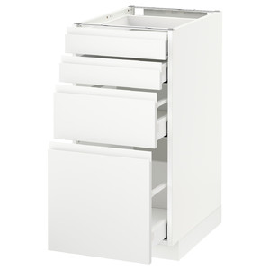 METOD / MAXIMERA Base cab 4 frnts/4 drawers, white/Voxtorp matt white, 40x60 cm