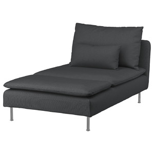 SÖDERHAMN Chaise longue, Fridtuna dark grey