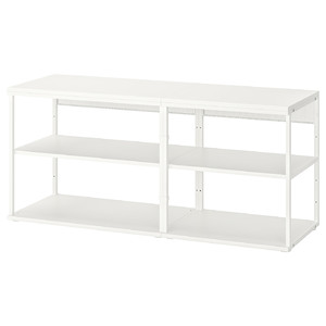 PLATSA Open shelving unit, white, 140x40x63 cm